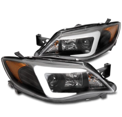 For 08-14 Subaru Impreza LED Bar Halogen Projector Headlight Headlamp Lamp Black - Image 1 of 4