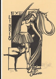 Exlibris - UTZ BENKEL - For Stefanie Kunze - Ballet Dancer Pose 30/100 - Signed - Imagen 1 de 1