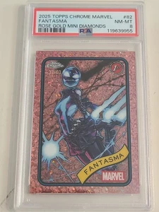 2025 Topps Chrome Marvel Fantasma 1st Mini Diamond Rose Gold Refractor /40 PSA 8 - Picture 1 of 2