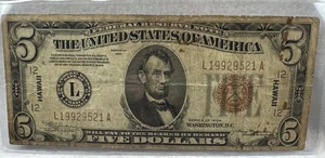 $5 1934 FR2301 ~ HAWAII ~ Federal Reserve Note FRN Banknote Hard To find!  - Picture 1 of 4