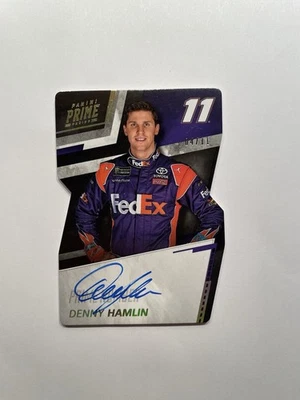 2018 Panini Prime Racing - Denny Hamlin - Prime Numbers Auto Die Cut  #4/11 - Image 1 of 2