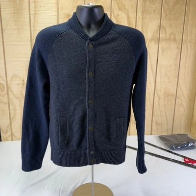 Vintage Abercrombie & Fitch Mens Sweater Cardigan Button Up Blue Knit M Medium - Image 1 of 4