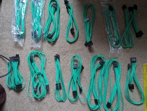 Corsair Cable set AX1200i AX860i 760i RM1000 RM850 750 650 Green no 24 pin - Afbeelding 1 van 1