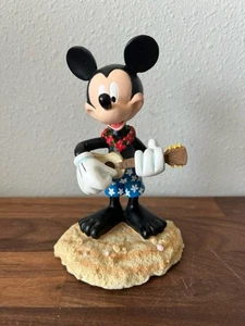 Vintage Y2K DISNEY WORLD HAWAIIAN MICKEY MOUSE UKULELE 6 1/2" BOBBLE HEAD - Picture 1 of 6