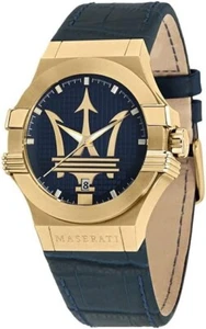 Maserati Potenza Men Watch R8851108035 Quartz Stainless Steel Leather Strap 41mm - Picture 1 of 5