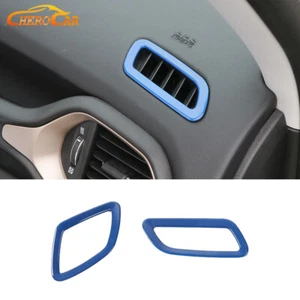 Front Dashboard Air Outlet Vent Ring Cover Trim Decor Blue For Jeep Renegade 16+ - Picture 1 of 10