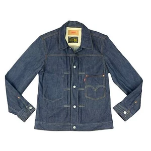 VTG JAPANESE LEVIS BOSS COFFEE COLAB TYPE 1 PLEAT DENIM JACKET ROCKABILLY S 38 - Picture 1 of 8