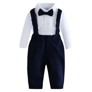 Baby Boys Formal Birthday Suits Communion Tuxedo Infant Outfits 4-pieces Smash - Picture 1 of 15