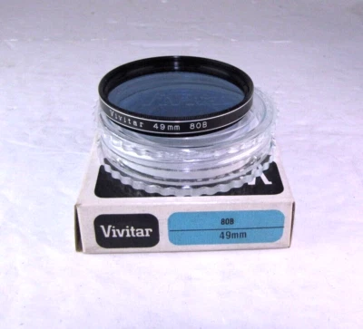 49mm Vivitar Filter 80B Blue Cooling Color Correction Camera Lens New Vintage - Image 1 of 2