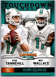 2014 Contenders Touchdown Tandems #18 Mike Wallace/Ryan Tannehill  Dolphins