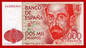 2000 Pesetas, 1980 ''Juan Ramon Jiménez''  Serie de Sustitución 9A, SC- - Imagen 1 de 2
