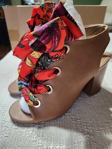 Damenschuhe Bambus Crave braun hellbraun mit Band zum Binden Größe 5,5 - Bild 1 von 10