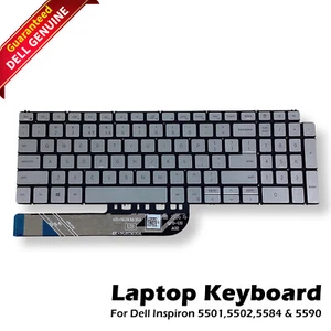 Geniune Dell Inspiron 5501/5502/5584/5590 US/INT ENGLISH Backlit Keyboard 0GHTYC - Picture 1 of 9