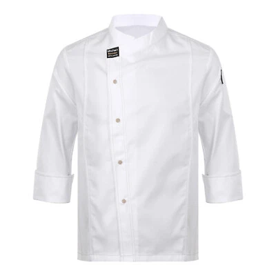 Womens Mens Chef Coat Cook Jacket Restaurant Kitchen Hotel Workwear Uniforms - Image 1 of 4