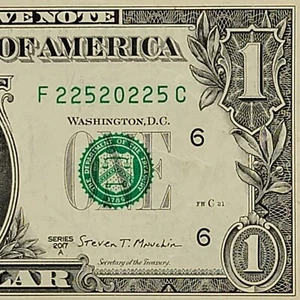 Big Bookends 225s Fancy Serie Número Un Billete de Dólar F22520225C Repetidor FW - Imagen 1 de 8