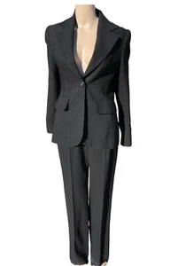 ESCADA SCHWARZER HOSENANZUG MIT GLITZER GR. Hose:4 Jacke:2 - Bild 1 von 16