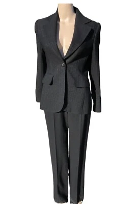 ESCADA TRAJE PANTALÓN NEGRO CON BRILLO TALLA Pantalones:4 Chaqueta:2 Foto 1 de 4