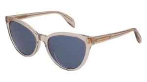 Nuevas gafas de sol Alexander McQueen translúcidas icónicas AM0111S 005 estuche auténtico - Imagen 1 de 2