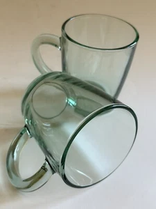 Pasabahce Green Recycled Glass Mugs Cups 11.5oz Set of 2 Made In Turkey - Picture 1 of 23