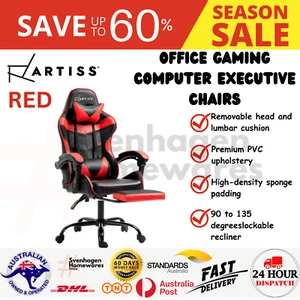 Artiss Office Chair Gaming Computer Executive Chairs Racing Seat Recliner Red - Picture 1 of 6