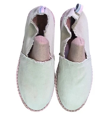 Alpargatas sin cordones Vionic Laguna de lona para mujer talla 7,5 verde pálido y rosa Foto 1 de 4