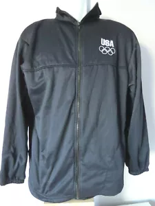CHAQUETA DE PISTA OLÍMPICA NEGRA EE. UU. anillos olímpicos estados unidos deportes atléticos - Imagen 1 de 4