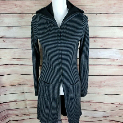 Suéter con capucha Rachel Rachel Roy para mujer S largas a rayas delanteras a presión AU Foto 1 de 4