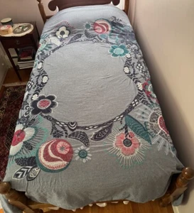 Inouitoosh for Anthropologie Full Duvet/2 Shams Multicolored Embroidered Florals - Picture 1 of 19