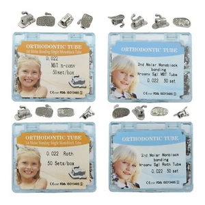 50 Set Dental Orthodontic One Piece Buccal Tubes 1st 2nd Molar Mono MBT Roth 022 - Picture 1 of 51