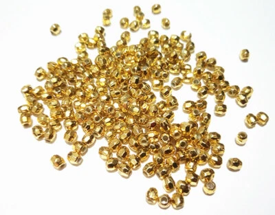 300pz perline in acrilico 4x3,5mm forma barilotto sfaccettate colore oro