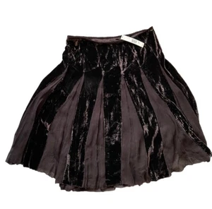 Elie Tahari Sydney Skirt 10 Walnut Rayon Silk Blend NWT Lined Zip Velvet Sheer - Picture 1 of 14
