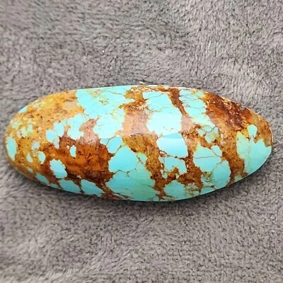 Number 8 Turqouise Battle Mtn NV Blue/Brown Matrix 12.45G/62.25 CT Cabochon - Image 1 of 2