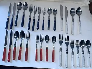 Juego de cubiertos vintage rojo blanco azul de por vida 29 cubiertos patrióticos de Corea - Imagen 1 de 15