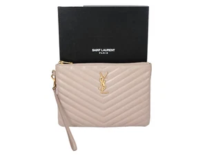 YSL New Jolie Clutch Pouch in Rose Saint Laurent - Picture 1 of 7