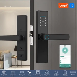 Electronic Smart Door Lock APP Fingerprint Card Password Key Home Security Lock - Picture 1 of 10