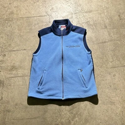 Chaleco polar azul raíces de los Juegos Olímpicos de Salt Lake City 2002 para hombre talla mediana Foto 1 de 4