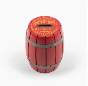 Accio/Magic Delivered Harry Potter Butterbeer Barrel Coin Bank wood 3.5x5" NIB - Picture 1 of 5