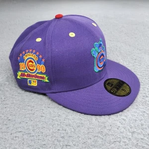 New Era 59Fifty Chicago Cubs Hat Purple 1990 All-Star Game Cap Size 8 - Picture 1 of 19