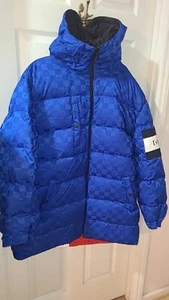 Men's 2X Tommy Jeans Monogram Flag Parka Cobalt / Black Reversible Jacket, NWOT  - Picture 1 of 14