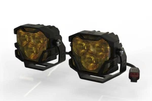 Morimoto 4Bange 2.0 NCS Yellow Led Pods SAE Wide Beam Blackout Covers & Mount - Bild 1 von 4