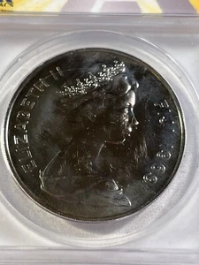 1969 Fiji 1 Dollar Proof Graded PR 66 by ANACS Low Mintage - Picture 1 of 4