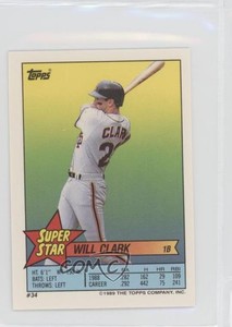 1989 Super Star Sticker Back Cards Will Clark Jay Howell Dan Gladden ( 61 286)