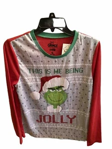 Jammies Women Small Nwt Grinch This Is Me Being Jolly Long Sleeve Grinch Top - Picture 1 of 4