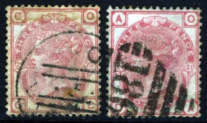 GB Queen Victoria 1881 3d. Rose Both Watermark Crown Plates 20 & 21 SG 158 VFU - Picture 1 of 2