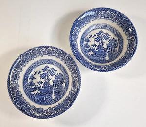 EIT England Blue Willow ciotola vimini blu ceramica stoneware set anni '30 vintage/antico - Foto 1 di 10