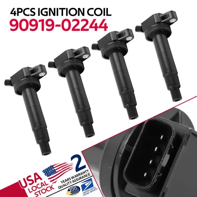 PACK OF 4 IGNITION COIL FOR TOYOTA CAMRY LE SE XLE L4 2.4L 2002-2005 UF333 C1330 - Imagem 1 de 4