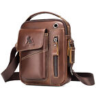 Men Genuine Leather Shoulder Bag Vintage Crossbody Handbag Business Work Travel