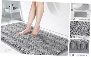 Bathroom Rug Mat, Extra Thick and Super Absorbent Bath 44" x 24" Light Grey - Picture 1 of 7