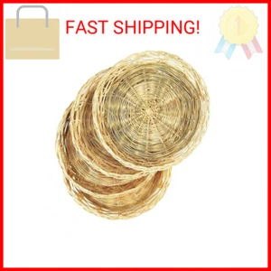 Fox Run Brown Wicker Paper Plate Holders, 9 x 9 x 0.5 inches - Picture 1 of 2