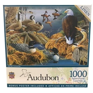 Classics Family Fun! 1000 PIECE AUDUBON SOCIETY LAKE LIFE Shape Puzzle - Picture 1 of 2